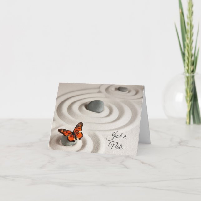 Zen Garden, Just a Note Generic Greeting Card (Front)