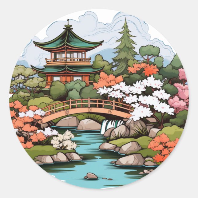Zen Garden Landscape Sticker (Front)