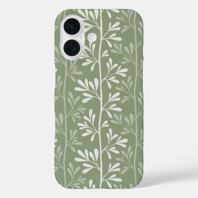 Zen Garden Stems Minimal Botanical Sage Green Case-Mate iPhone Case (Back)