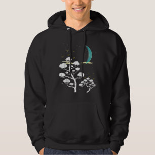 Zen Gardening Moon Stars Japanese Culture Bonsai T Hoodie