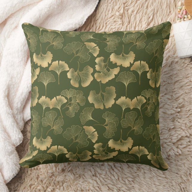 Zen Ginkgo Leaf Pattern Cushion (Blanket)