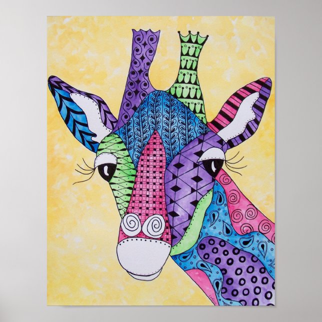 Zen Giraffe Animal Poster (Front)