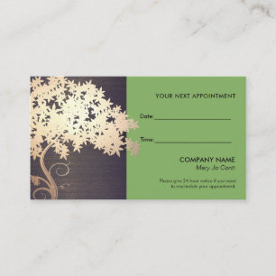 Zen Gold Branch Salon and Spa Appointment Card