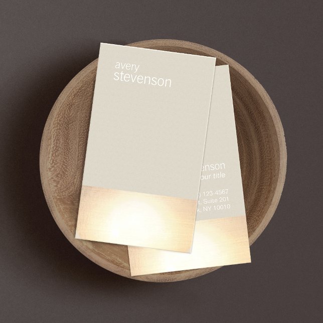 Zen Gold Glow Minimalistic Beige Business Card (Creator Uploaded)