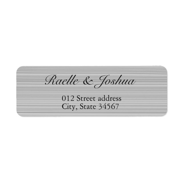 Zen grey grey white stripes return address label (Front)