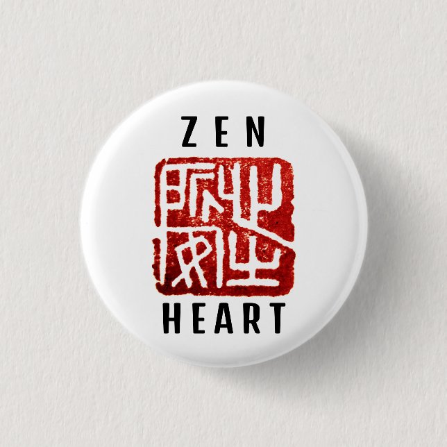 'Zen Heart' Calm In The Heart 3 Cm Round Badge (Front)