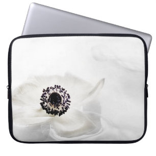 Zen High Key White Ranunculus on Water Background Laptop Sleeve