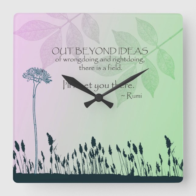 Zen Ideas Square Wall Clock (Front)