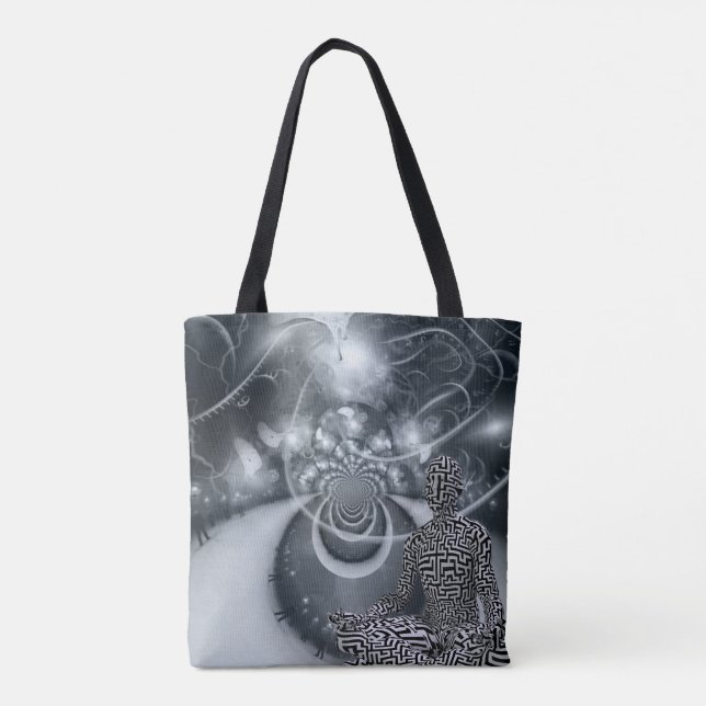 Zen in lotus pose tote bag (Back)