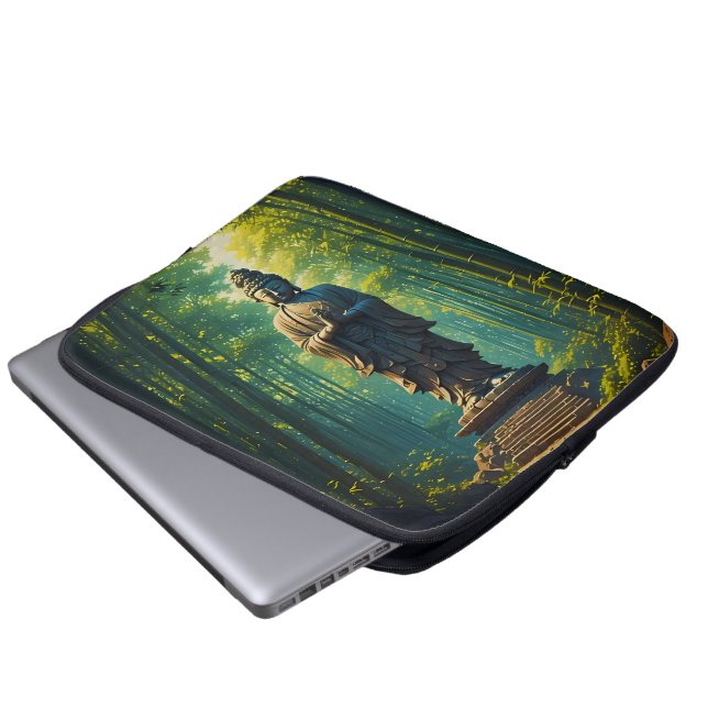 Zen in the Bamboo Grove Laptop Sleeve (Front Bottom)