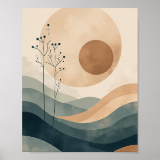 Zen-Inspired Abstract Wall Art with Soft Lines