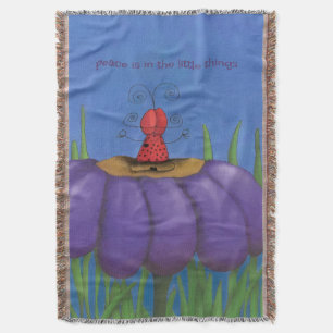 Zen Ladybug Throw Blanket