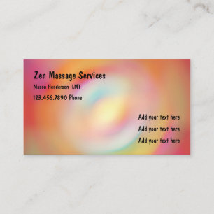 Zen Licensed Massage Therapist Business Card