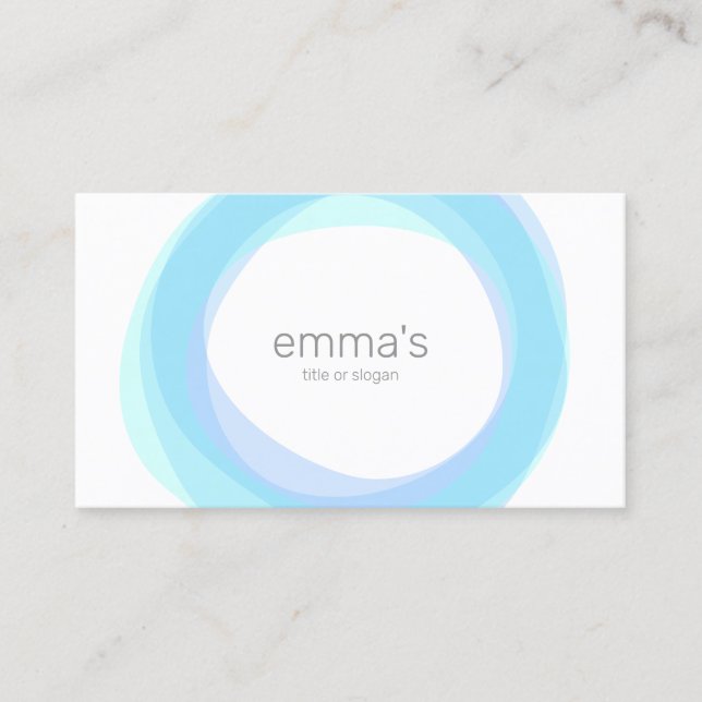 Zen Light Blue Circle Business Card (Front)