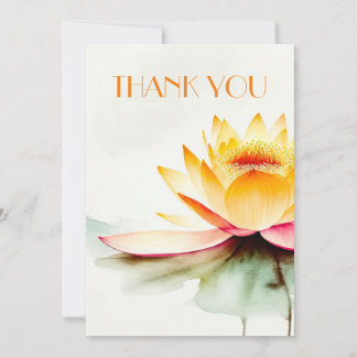 ZEN LOTUS WATERCOLOR THANK YOU CARD