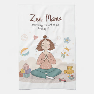 Zen Mama Calm Motherhood Art Tea Towel