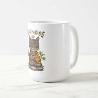 Zen Master Cat Funny Chill Gray Tabby Cat Gift Coffee Mug