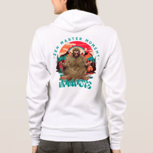 Zen Master Moment Bigfoot Meditation Retro Art Hoodie