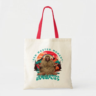 Zen Master Moment Bigfoot Meditation Retro Art Tote Bag