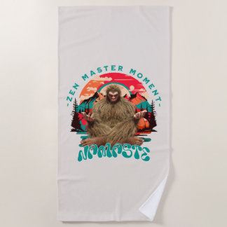 Zen Master Moment - Namaste Funny Bigfoot Beach Towel