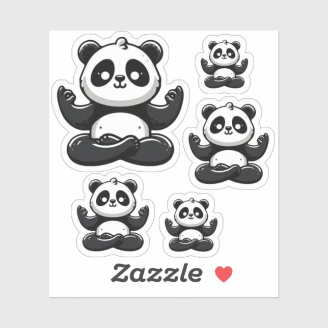 Zen Meditating Panda - Cute Animal Meditation Pose (Sheet)