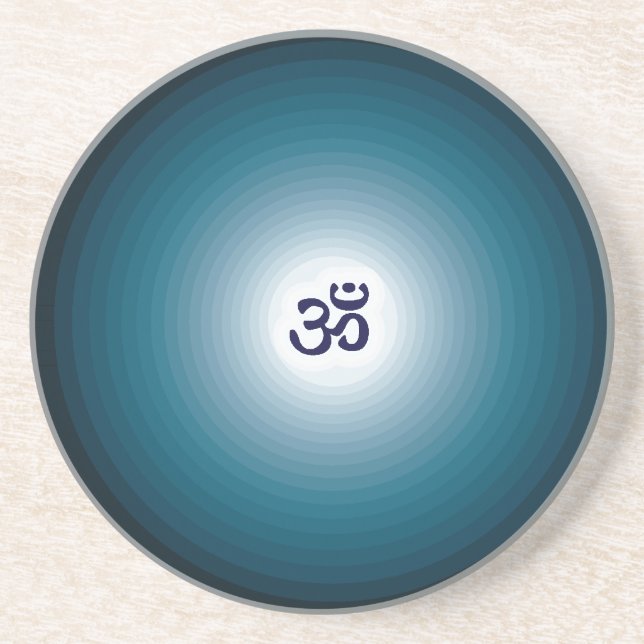 zen Meditation coaster bluegreen (Front)