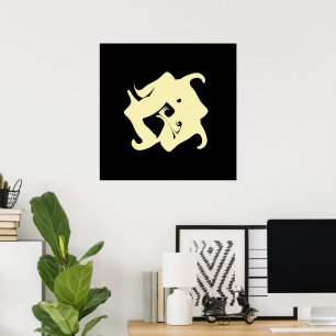 Zen Meditation minimal art poster