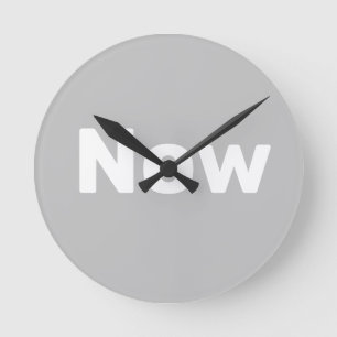 Zen, mindfulness, simple, grey & white round clock