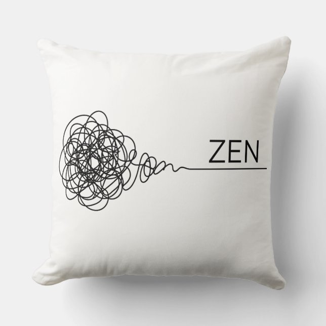Zen Minimalist Mental Health Scribble Cushion (Front)