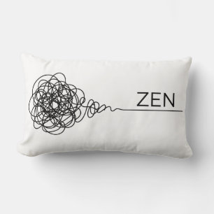 Zen Minimalist Mental Health Scribble Lumbar Cushion