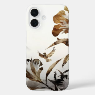 Zen Misty Mountain Birds Minimalist Nature iPhone 16 Case