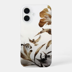 Zen Misty Mountain Birds Minimalist Nature iPhone 16 Case