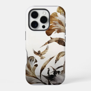 Zen Misty Mountain Birds Minimalist Nature iPhone 16 Pro Case