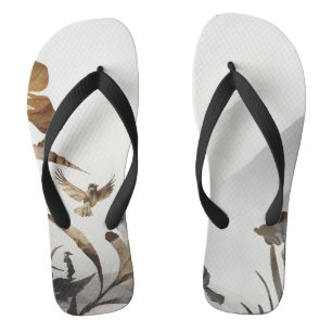 Zen Misty Mountain Birds Minimalist Nature Jandals