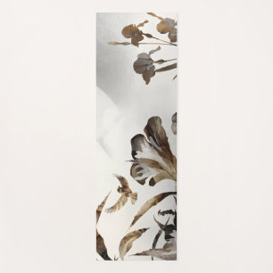 Zen Misty Mountain Birds Minimalist Nature Yoga Mat