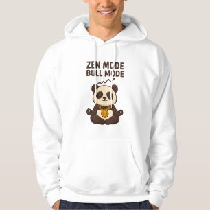 Zen Mode Bull Mode Baby Panda Bitcoin Hoodie