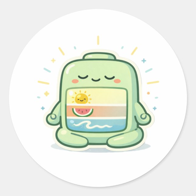 Zen Mode Classic Round Sticker (Front)
