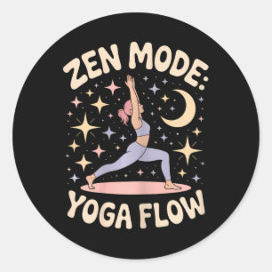 Zen Mode Yoga Flow Retro Meditation Fitness Design Classic Round Sticker