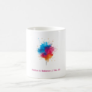 Zen Motion No. 01: Minimalist Line Art & Vibrant Coffee Mug