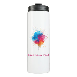 Zen Motion No. 01: Minimalist Line Art & Vibrant Thermal Tumbler