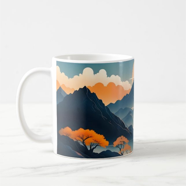 Zen Mountain Sunrise Mug (Left)