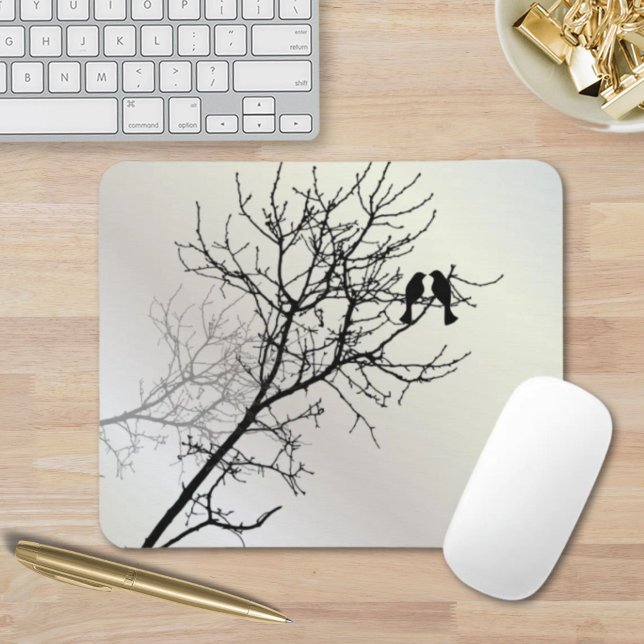 zen nature landscape black white tree silhouette mouse pad (zen nature landscape black white tree silhouette mouse pad)