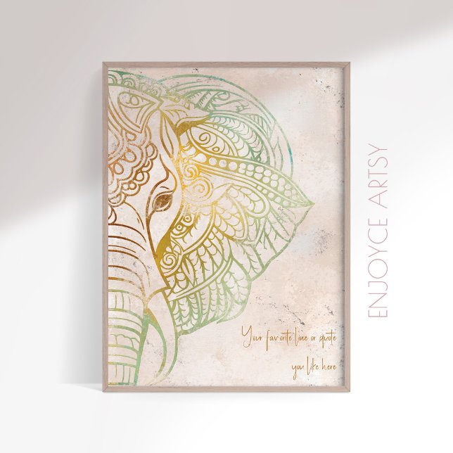 Zen neatral tone gold elephant yoga lover wall art (Creator Uploaded)
