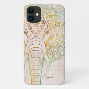 Zen neatral tones and gold elephant indian Case-Mate iPhone case
