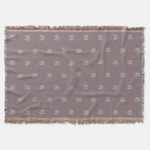 Zen Om symbol pattern Sanskrit pastel pink blanket