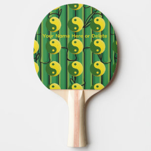 Zen, Organic, Bamboo, Ying Yang Table Tennis Balls Ping Pong Paddle
