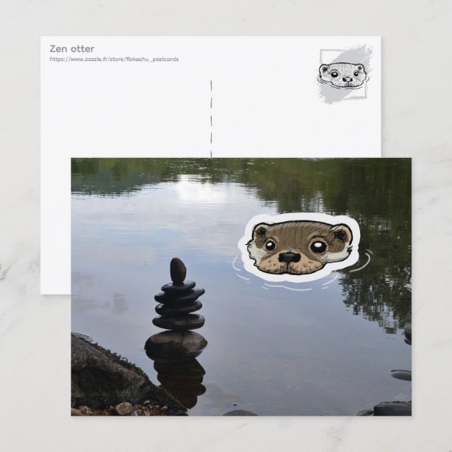 Zen Otter (color) Postcard (Front/Back)