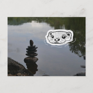 Zen otter postcard