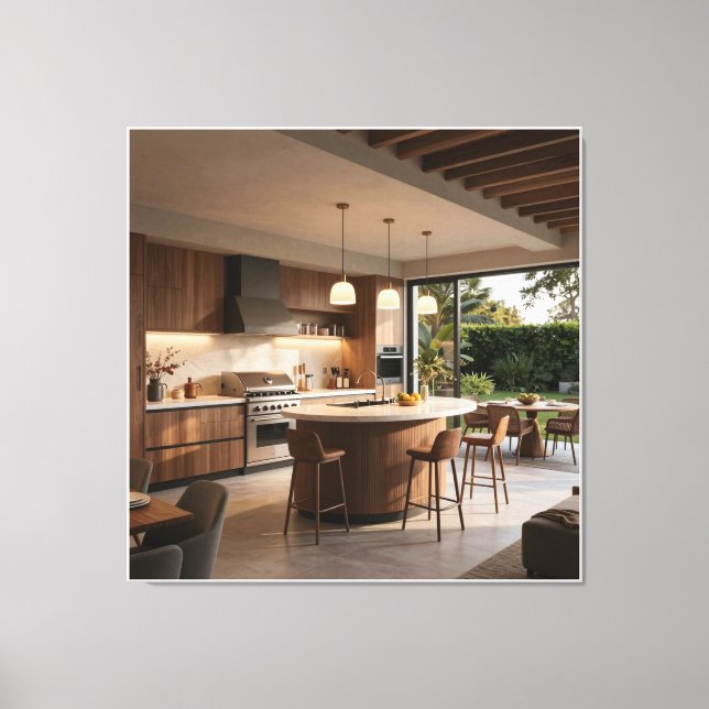Zen Outdoor Kitchen Concept Canvas Print (Front)