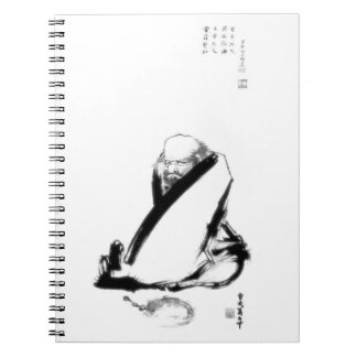 Zen painting of Daruma (Bodhidharma) by Shokada Spiral Notebook